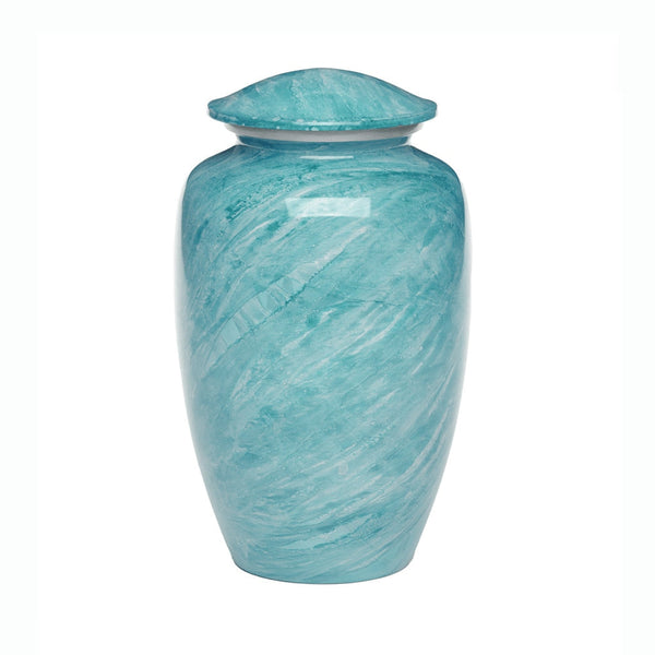 Adult Cremation Urn For Human Ashes - Teal Blue Cremation Urn - Adult Size - Teal Blue - 200 cu. in.