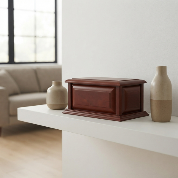 Colonial Wood Adult Cremation Urn in Cherry Finish
