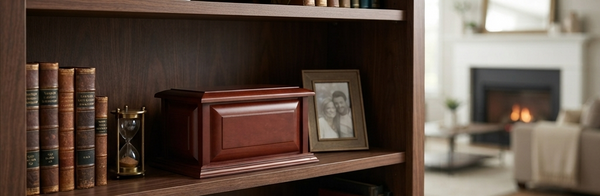 Colonial Wood Adult Cremation Urn in Cherry Finish