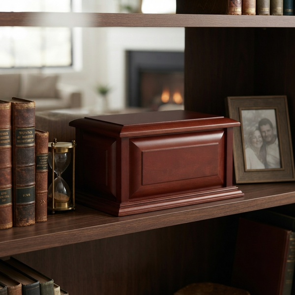 Colonial Wood Adult Cremation Urn in Cherry Finish
