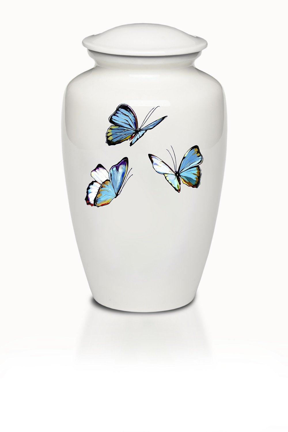 adult cremation urn alloy urn blue butterflies UUAB0079 1
