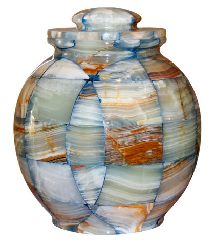 adult cremation urn marble urn blue UUAB0202 1